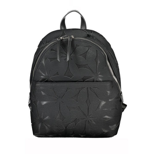 Chic Contrast Detail Zip Backpack