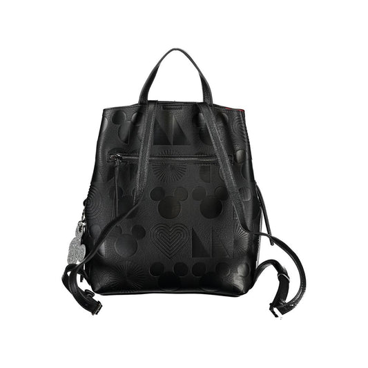 Chic Contrast Detail Black Backpack