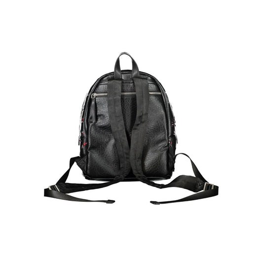 Chic Black Backpack with Contrasting Details