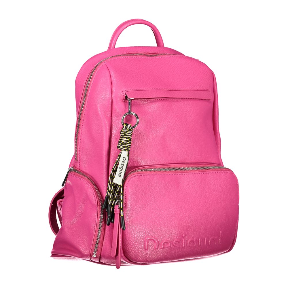 Chic Urban Pink Backpack with Contrasting Details