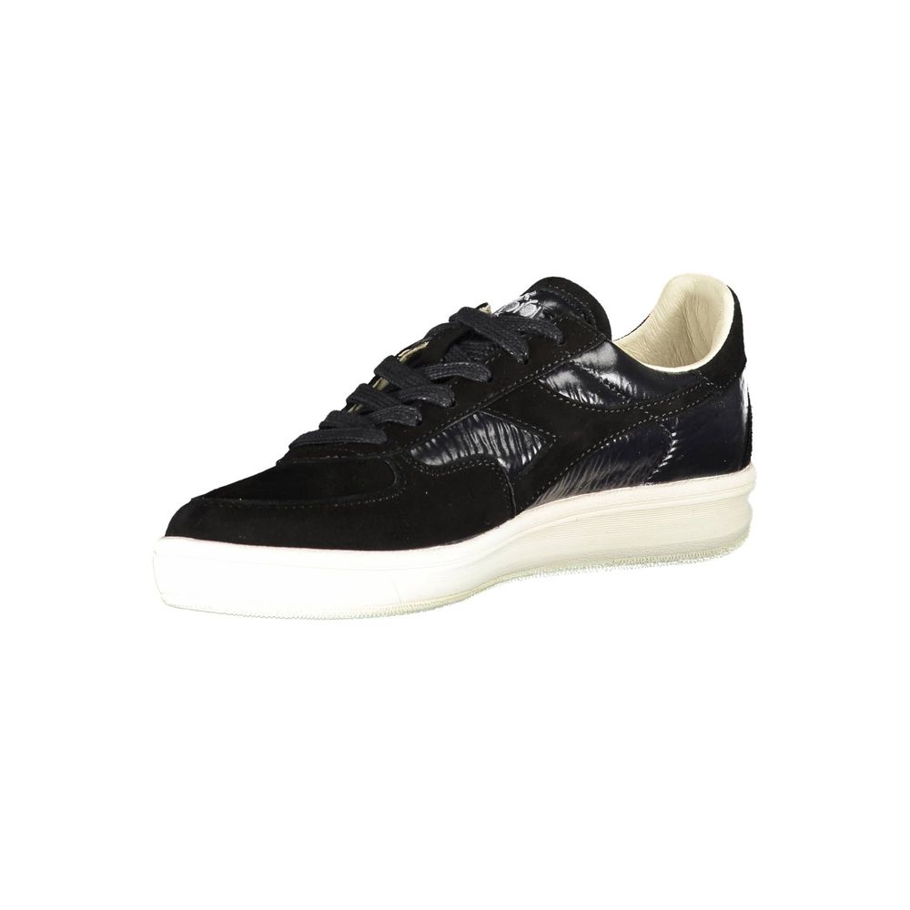 Chic Black Lace-Up Sneakers with Swarovski Crystals