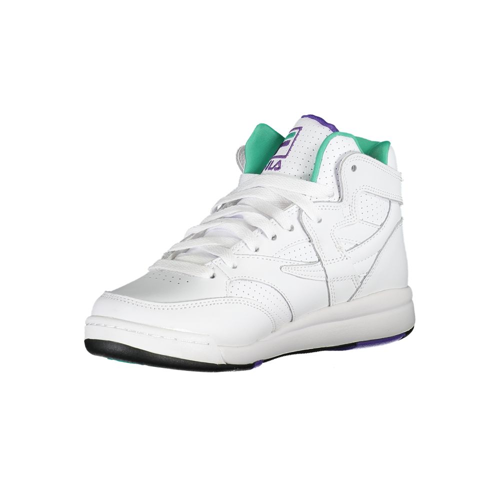 Chic White Laced Sports Sneakers with Contrast Accents