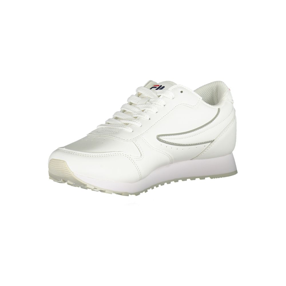 Chic White Lace-Up Sneakers with Contrast Detailing