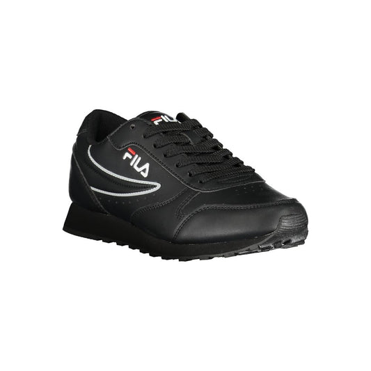 Sleek Black Lace-Up Sport Sneakers