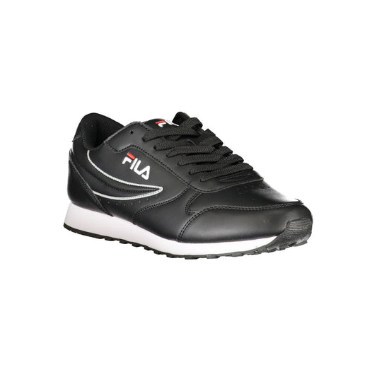 Sleek Black Sports Sneakers with Contrast Details