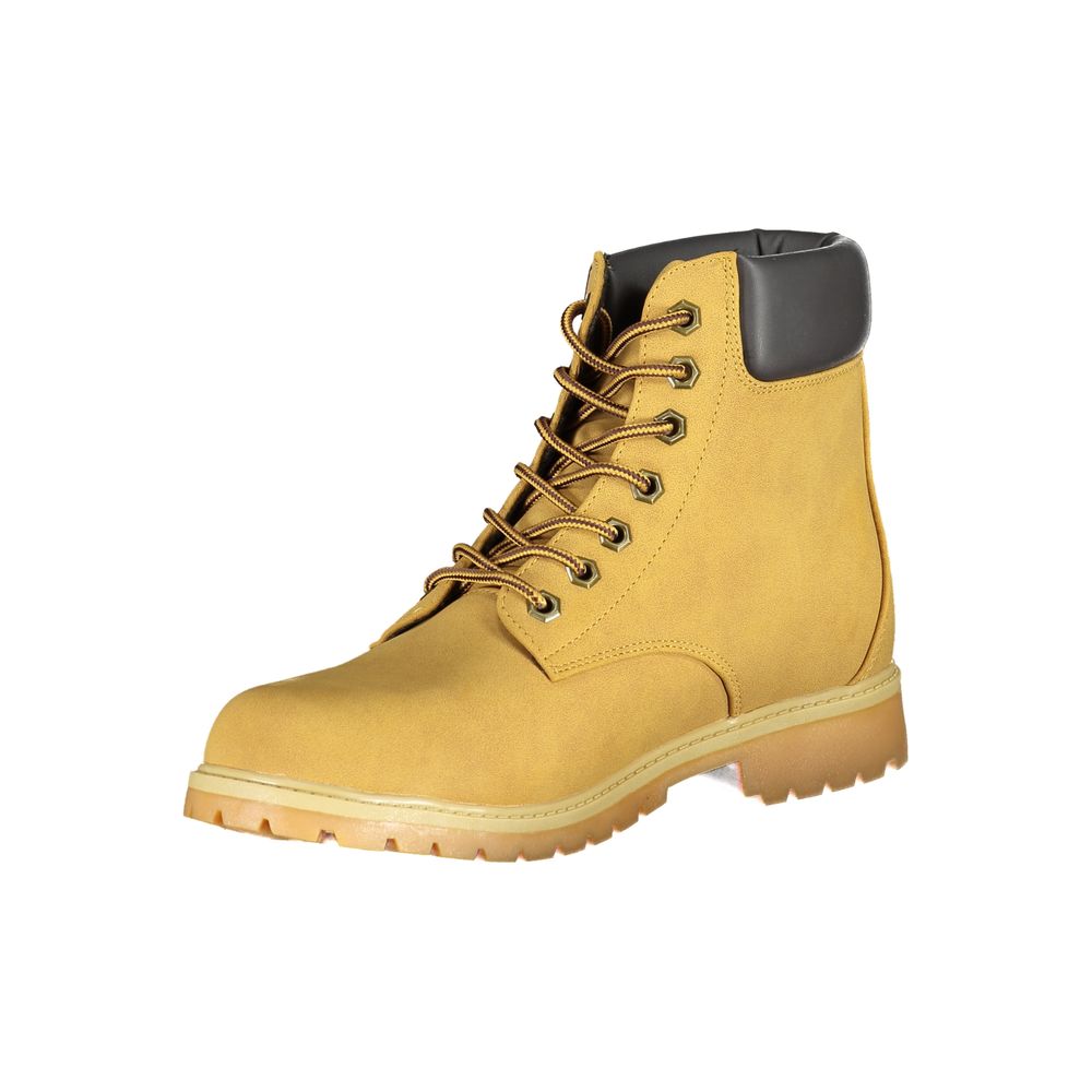 Vibrant Yellow Contrast Lace-up Boots