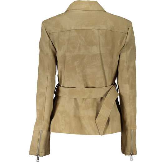 Elegant Long Sleeve Beige Jacket