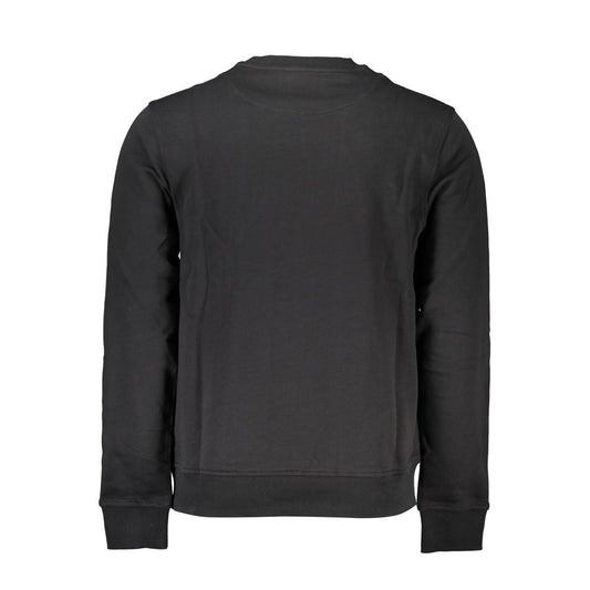 Sleek Black Long-Sleeved Crew Neck Sweatshirt