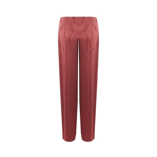 Elegant Red Tailored Acetate Pants