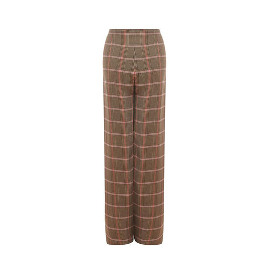 Elegant Brown Viscose Pants for Sophisticated Style