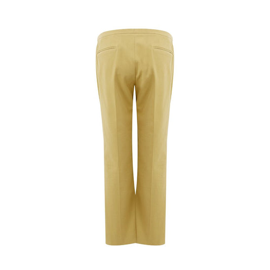 Elegant Golden Cotton Trousers