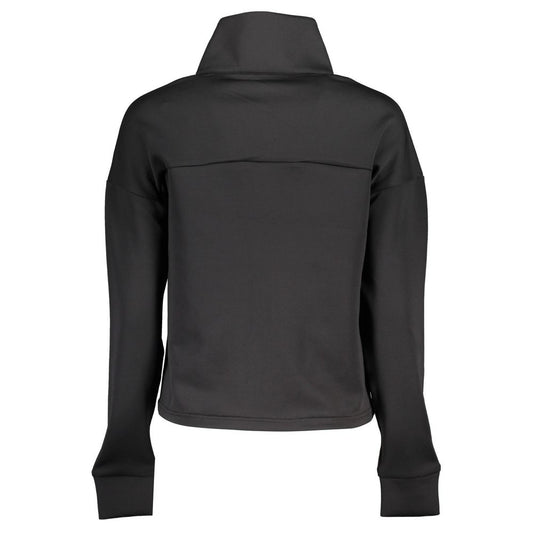 Chic Zip-Up Long Sleeve Black Sweatshirt