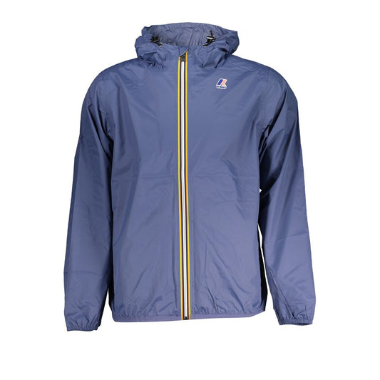 Sleek Waterproof Blue Jacket with Contrast Details