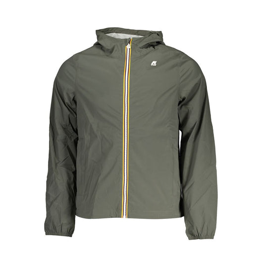 Sleek Green Hooded Sports Jacket