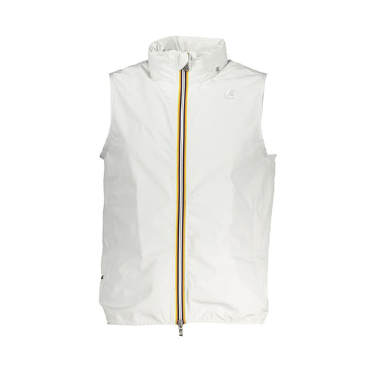 Elegant Sleeveless White Zip-Up Jacket