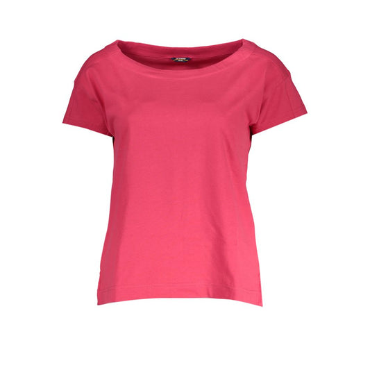 Chic Pink Short Sleeve Wide Neck Top