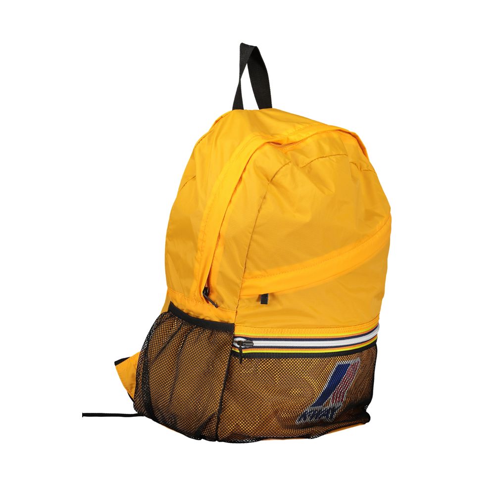 Chic Orange Polyamide Backpack With Logo Detail