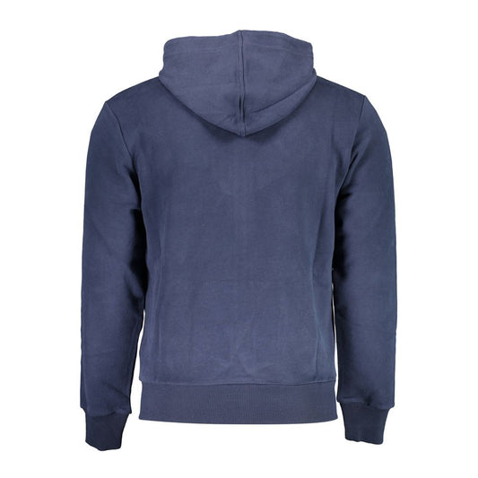 Elegant Blue Hooded Sweatshirt with Zip Detail