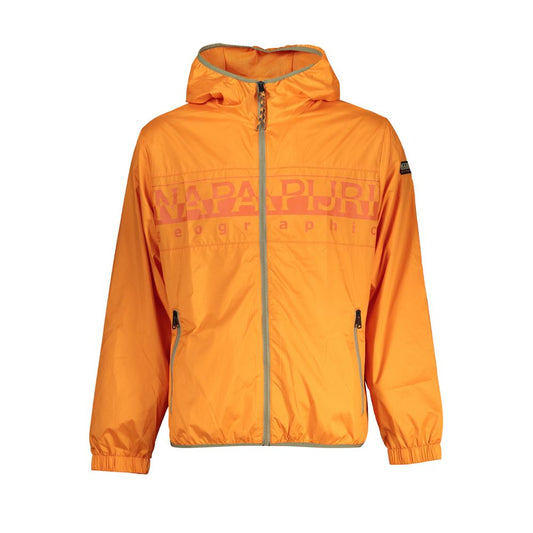Vibrant Orange Waterproof Hooded Jacket
