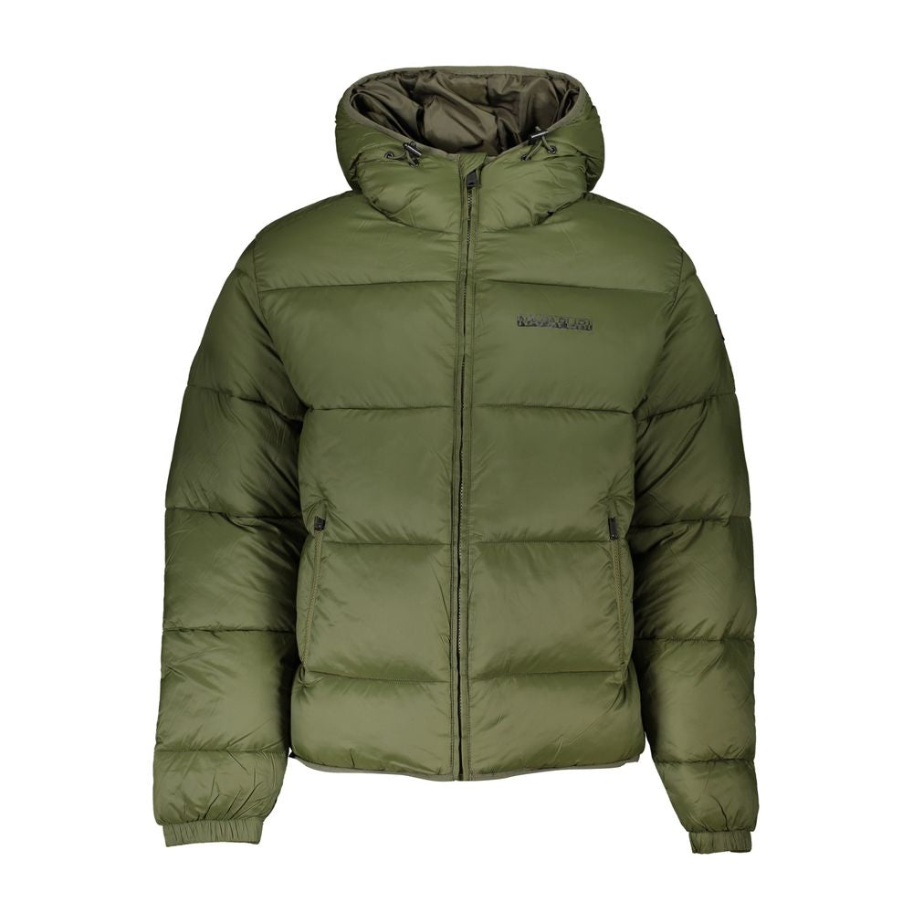 Eco-Conscious Green Hooded Jacket