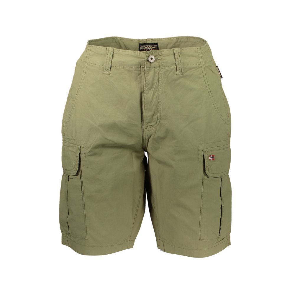 Exquisite Green Cotton Bermuda Shorts