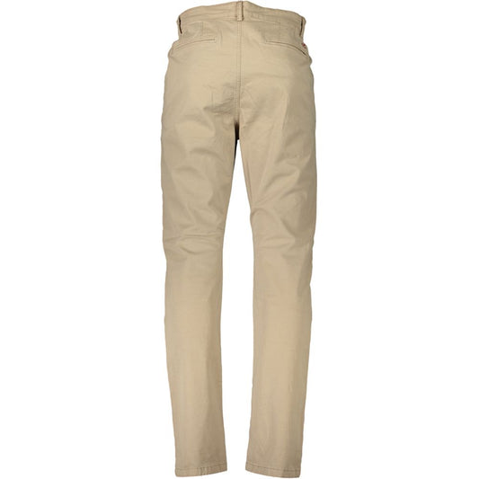 Chic Beige Cotton Trousers with Elegant Comfort