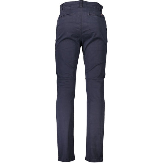 Chic Blue Cotton Stretch Trousers