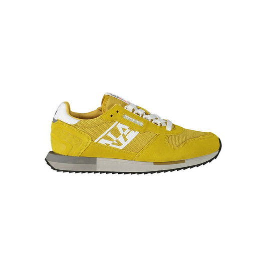 Vibrant Yellow Contrast Lace-Up Sneakers