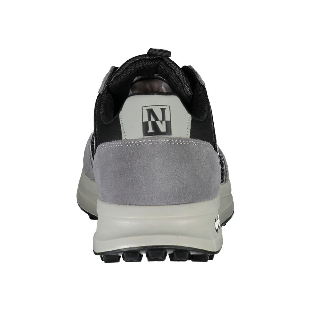 Sleek Gray Sports Sneakers with Contrast Detailing