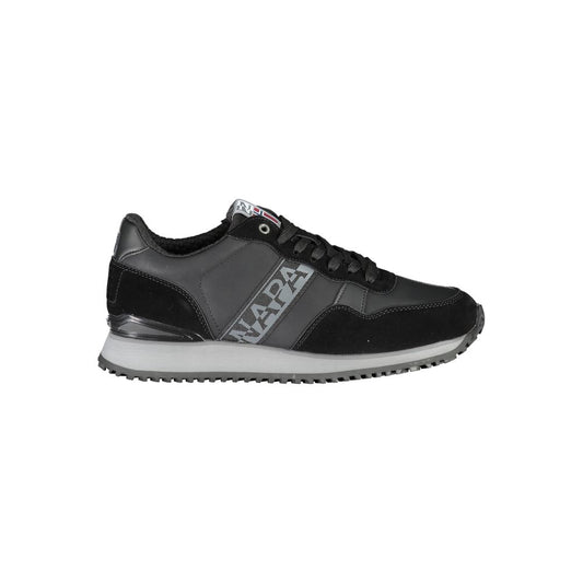 Sleek Black Contrast Lace Sneakers