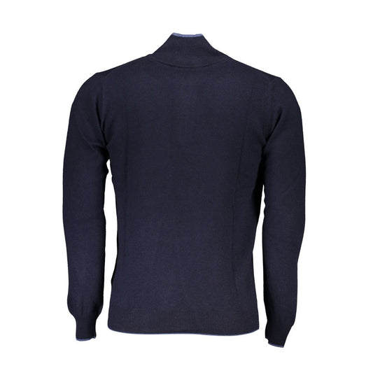 Chic Turtleneck Half-Zip Sweater with Contrast Detailing
