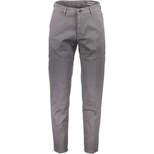 Chic Gray Slim Fit 4-Pocket Trousers