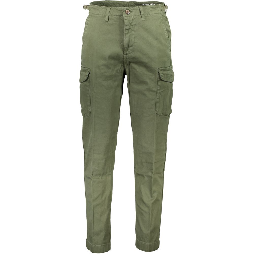 Chic Green Cotton Blend Trousers