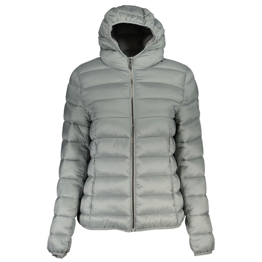 Silver Hooded Zip Jacket with Pockets