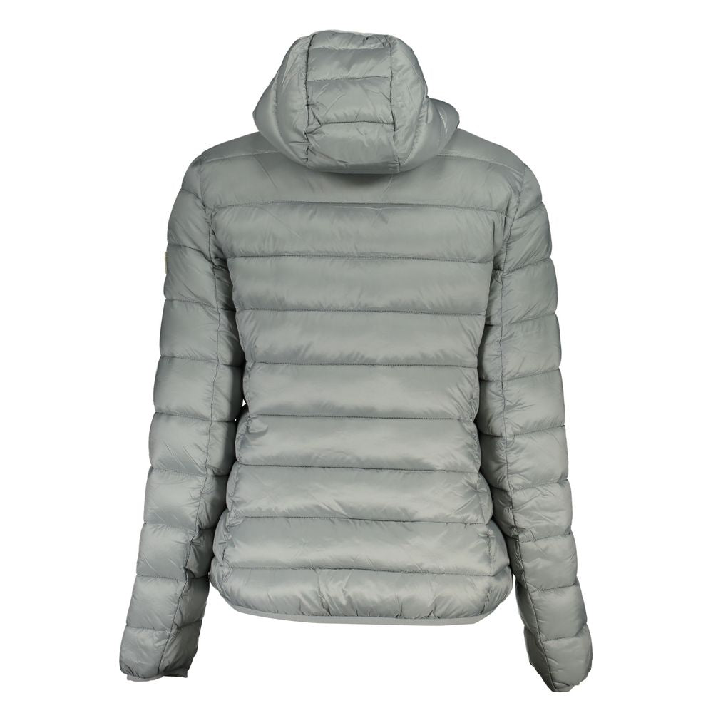 Silver Hooded Zip Jacket with Pockets