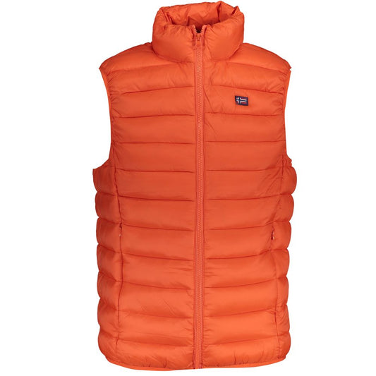 Sleek Sleeveless Orange Polyamide Jacket
