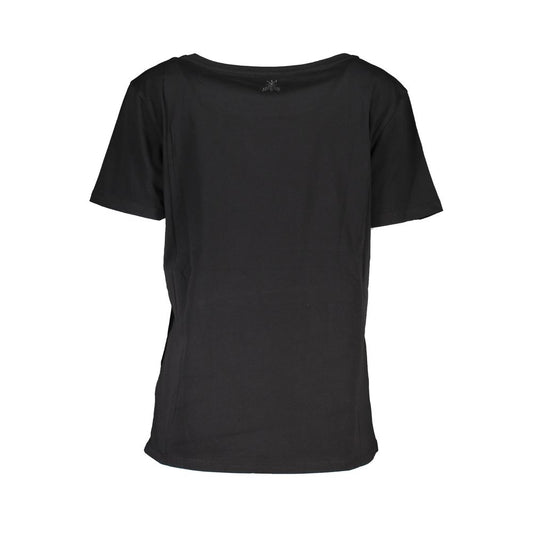 Chic Short Sleeve Wide Neck Tee with Contrast Details