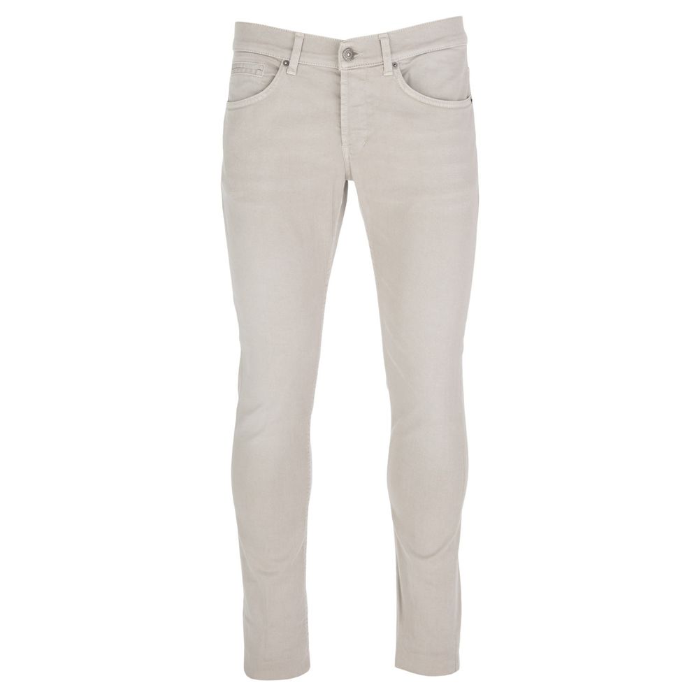Chic Beige Stretch Cotton Trousers