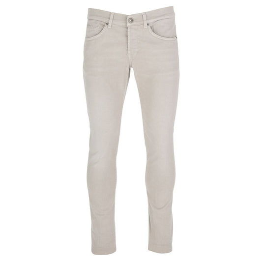 Chic Beige Stretch Cotton Trousers