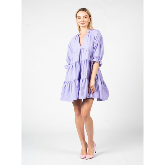 Elegant Lilac Cotton Summer Dress