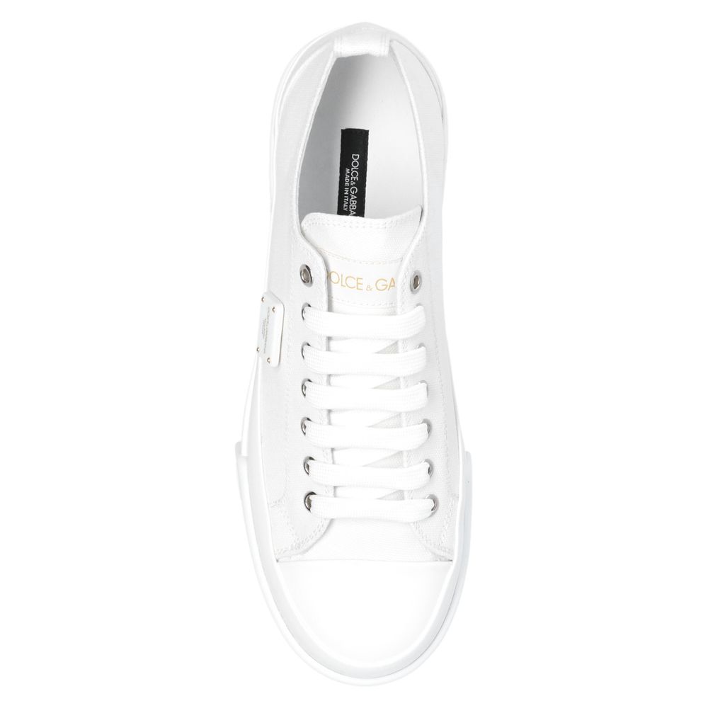 Elegant Canvas and Calfskin Sneakers
