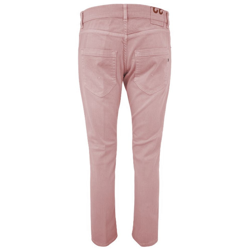 Chic Pink Stretch Cotton Trousers