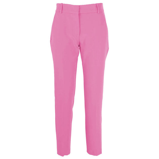 Elegant Pink Crepe Trousers For Sophisticated Style