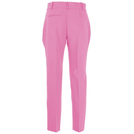 Elegant Pink Crepe Trousers For Sophisticated Style