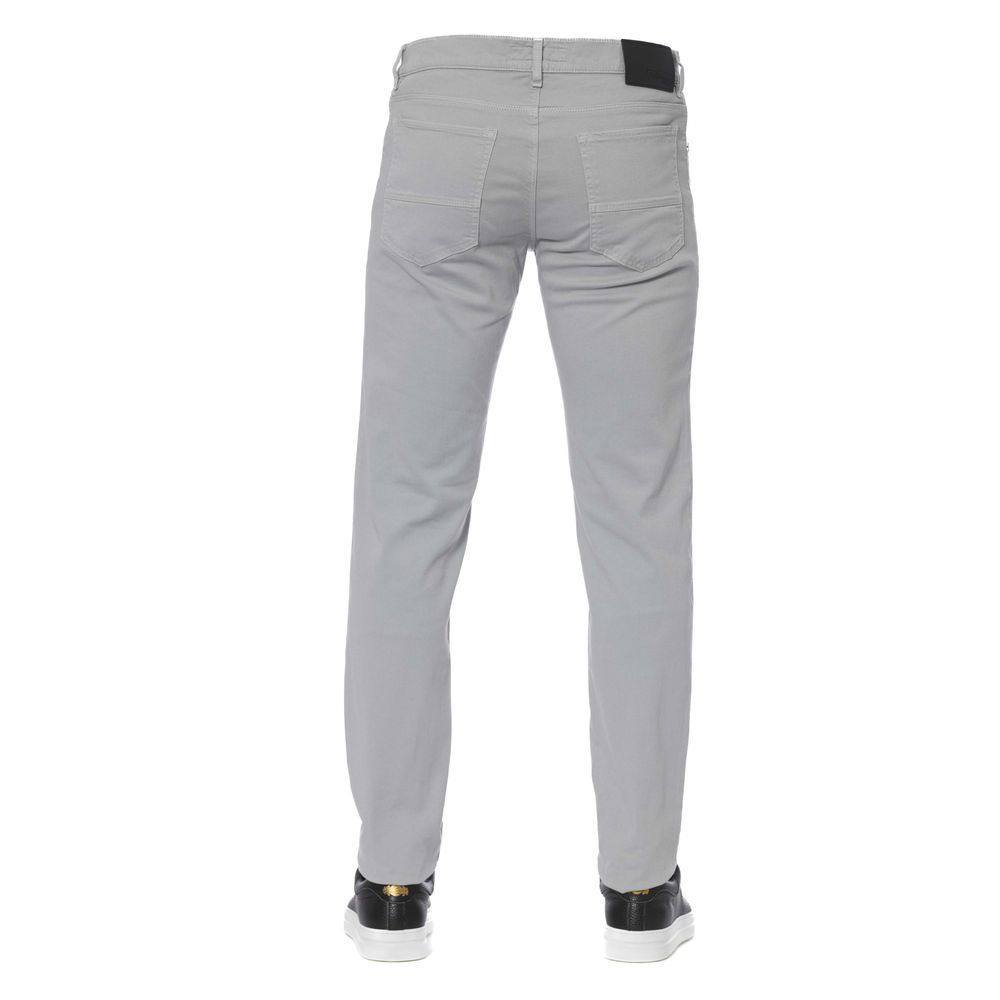 Elegant Gray Cotton Stretch Jeans