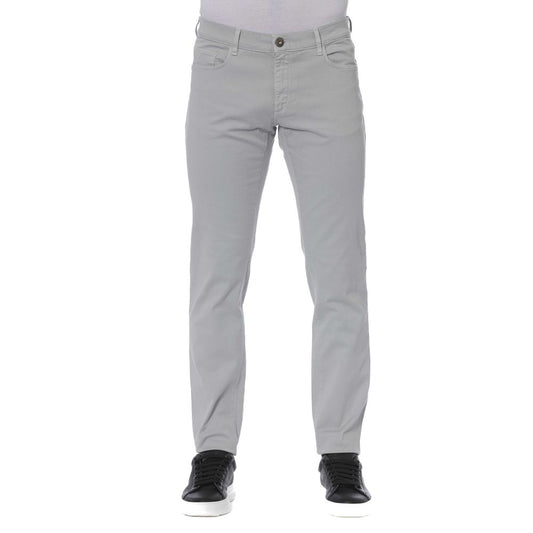 Elegant Gray Cotton Stretch Jeans