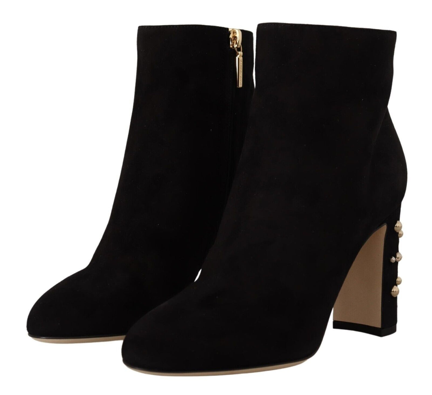 Elegant Suede Ankle Boots with Crystal Embellishment