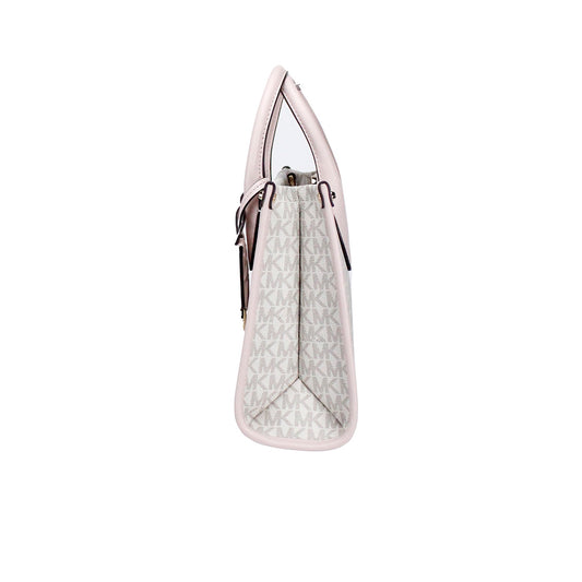 Mirella Small Powder Blush PVC Top Zip Shopper Tote Crossbody Bag