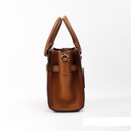 Hamilton XS Small Brown PVC Leather Satchel Crossbody Bag Purse