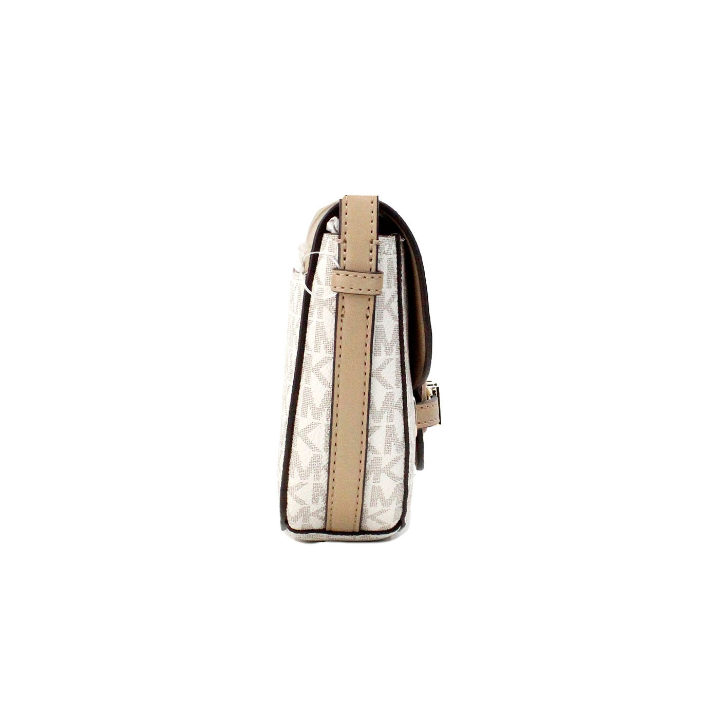 Reed Small Camel Signature PVC Flap Saddle Crossbody Bag